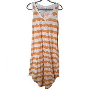 Just Be Orange and White Striped Top